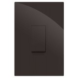 Conjunto Interruptor Simples Vertical 4x2 - RECTA CHOCOLATE GLOSS